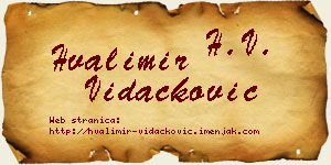Hvalimir Vidačković vizit kartica